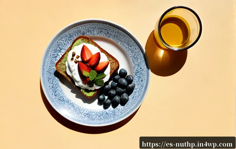 뇌 건강을 고려한 주말 브런치 레시피 - Photorealistic overhead weekend brunch for brain health on a sunlit Spanish apartment balcony: whole...